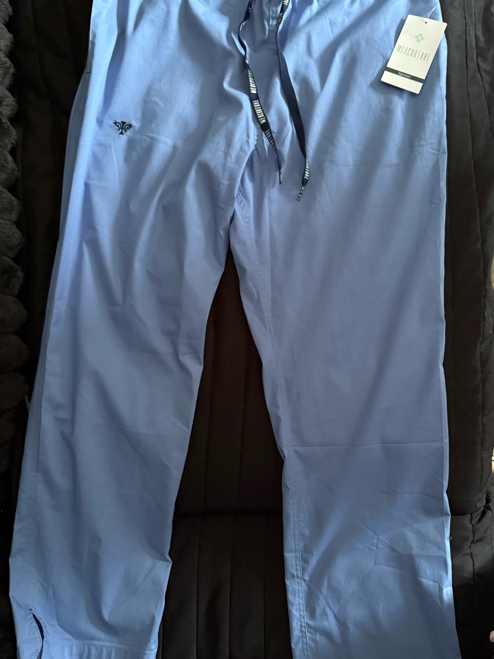 Med Couture Sky Blue Women's Jogger Scrub Pants with Drawstring Waist